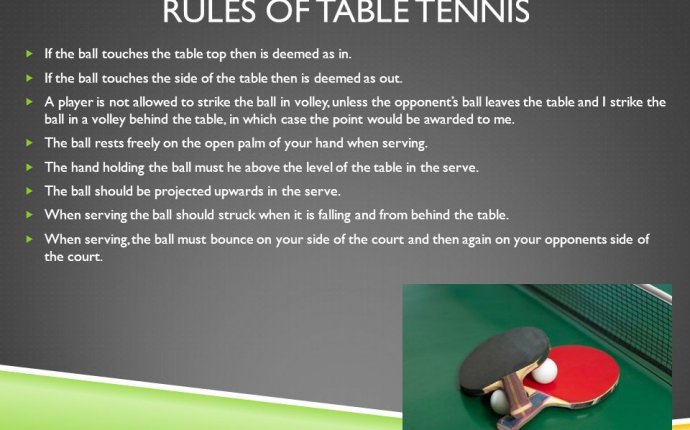 Rules And Regulations In Playing Table Tennis